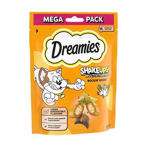 Dreamies Shakeups Rockin Roost Cat Treats 180g pack shot