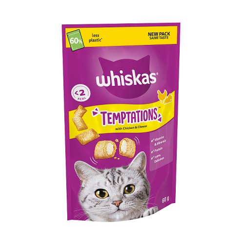 Whiskas Cat Treat Temptations With Chicken & Cheese 60g pack shot
