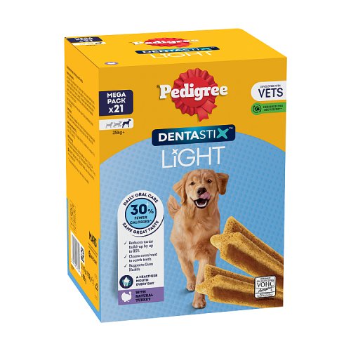 Pedigree Dentastix Light Daily Dental Chews Large Dog 21 Sticks pack shot