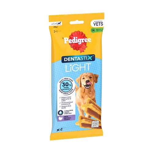 Pedigree Dentastix Light Daily Dental Chews Large Dog 4 Sticks 87g pack shot
