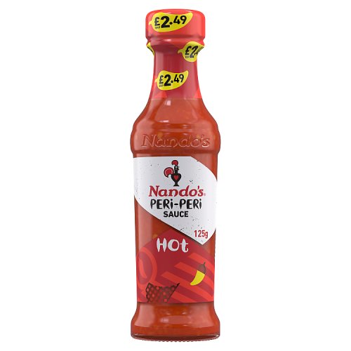 Nandos Hot Peri Peri Sauce PM £2.49 125g pack shot