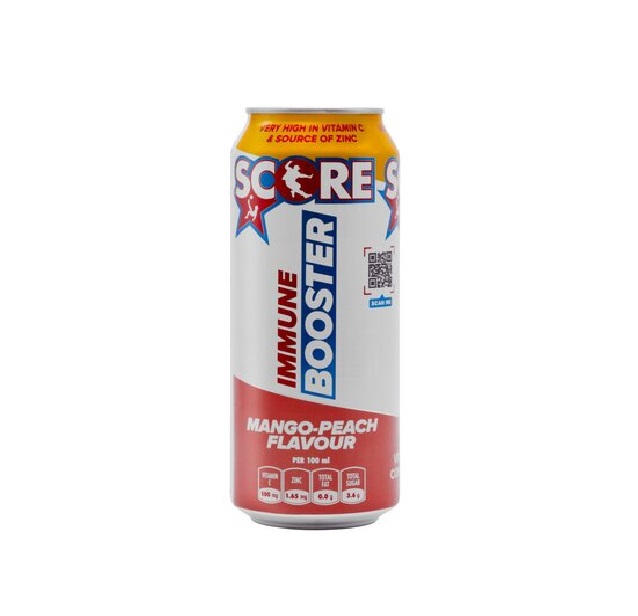 Score Immune Mango Peach Flavour 6 x 500ml pack shot