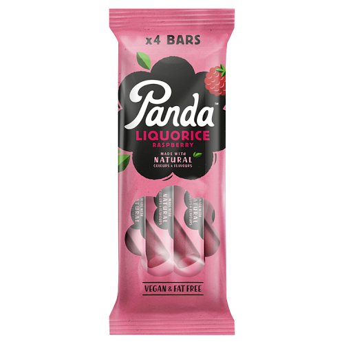 Panda Natural Raspberry Liquorice Bar 4 Pack 128g pack shot