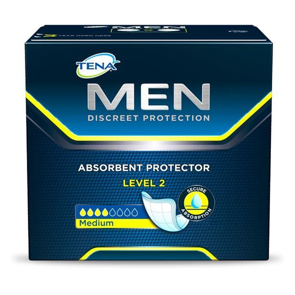 Tena Men Level 2 Medium Pads 10s pack shot