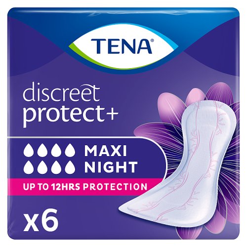 Tena Discreet Maxi Night Pads 6pk pack shot