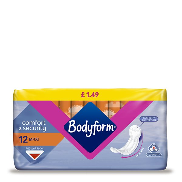 Bodyform Maxi Normal Pads 12s PMP pack shot