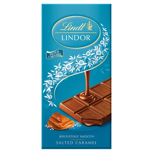 Lindt Lindor Tablet Salted Caramel 100g pack shot