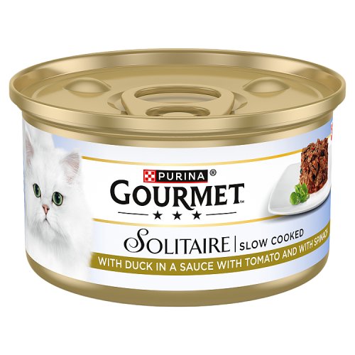 Gourmet Solitaire & Duck & Garden Vegetables Sauce Adult (12 x 85g) pack shot