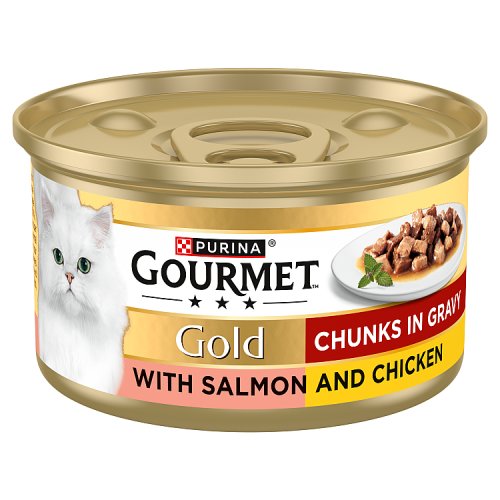 Gourmet Gold Chunkys In Gravy Salmon & Chicken 85g pack shot