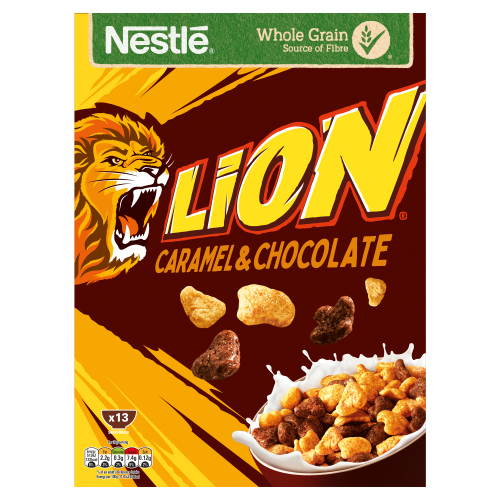 Nestle Lion Caramel & Chocolate Cereal 400g pack shot