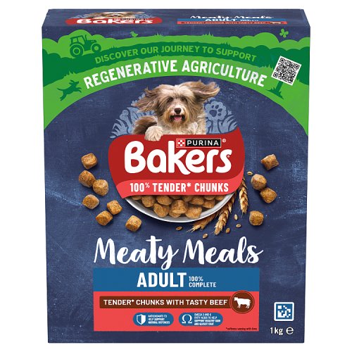 Bakers Adult Meaty Meals Beef 1kg pack shot