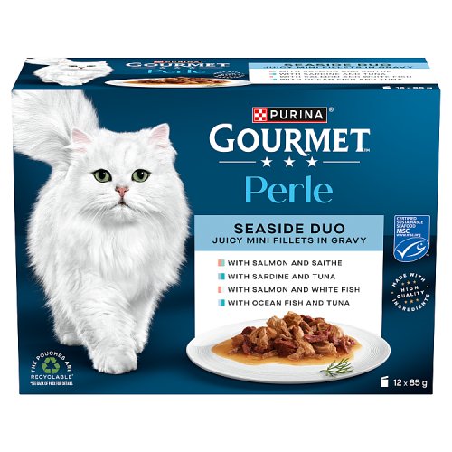 Gourmet Perle Pouches Seaside Duo Cat Food (12 x 85g) pack shot