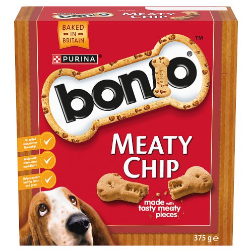Bonio Dog Biscuit Meaty Chip 375g pack shot