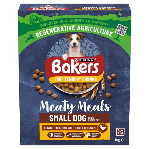 Bakers Complete Small Dog Meaty Meals Chicken 1kg pack shot