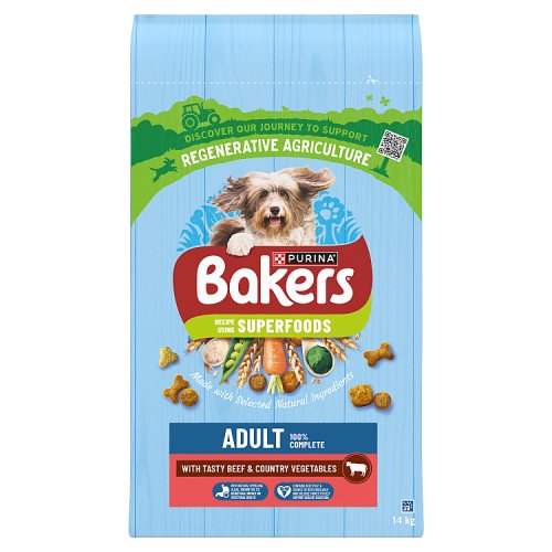 Bakers Adult Beef & Vegetables 14kg pack shot