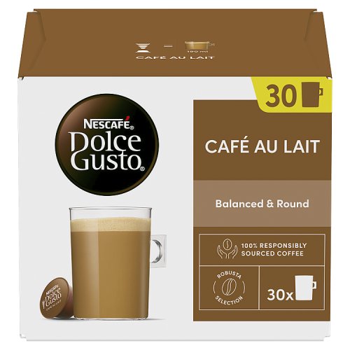 Nescafe Dolce Gusto Cafe Au Lait Coffee Pods 30s pack shot