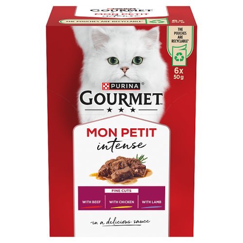 Gourmet Mon Petit Fine Cuts With Beef Chicken & Lamb 6 x 50g pack shot