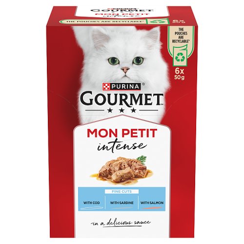 Gourmet Mon Petit Fine Cuts Cod Sardine & Salmon (6 x 50g) pack shot