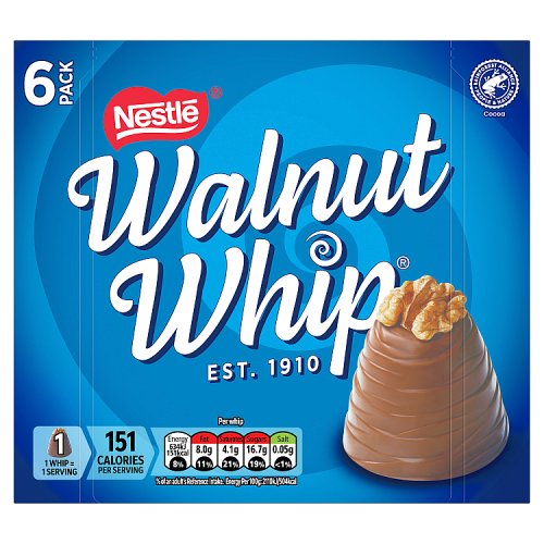 Walnut Whip Carton 6pk (6 x 30g) pack shot