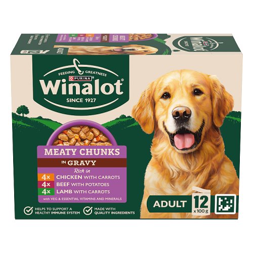Winalot Meaty Chunks Mixed In Gravy (12 x 100g) pack shot