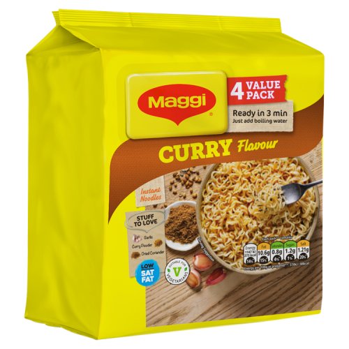 Maggi 3 Minute Instant Noodles Curry 4pk (4 x 59g) pack shot