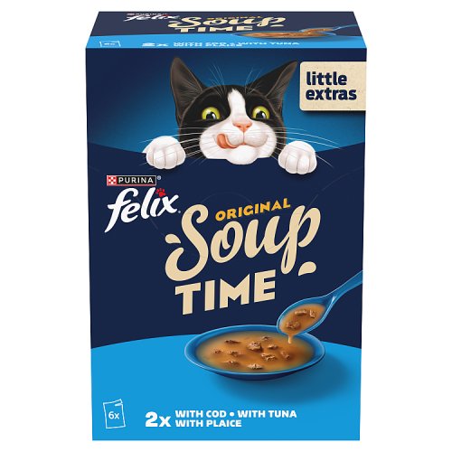 Felix Original Soup Fish Selection Plaice Tuna Cod (6 x 48g) pack shot
