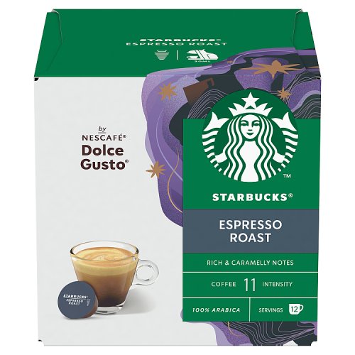Starbucks Dolce Gusto Dark Espresso Roast 12s 66g pack shot