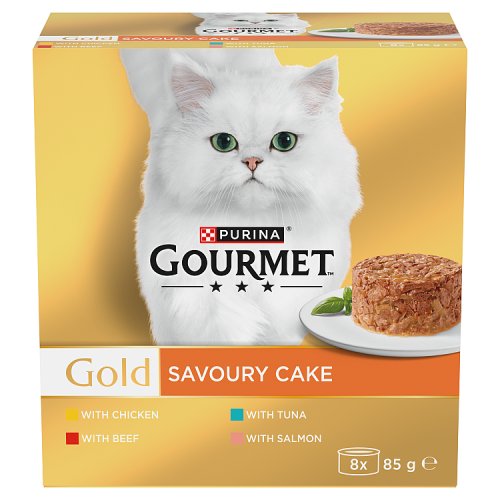 Gourmet Gold Savoury Cake Meat & Fish (8 x 85g) pack shot