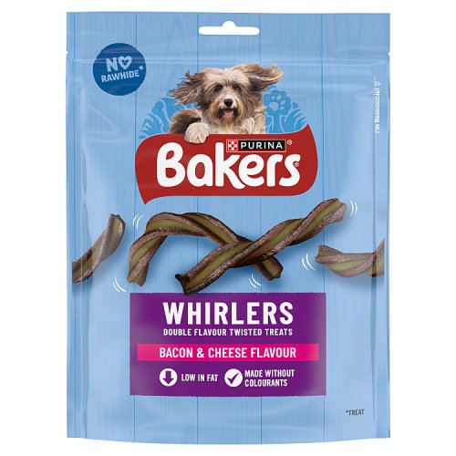 Bakers Dog Treats Whirlers Bacon & Cheese 130g pack shot