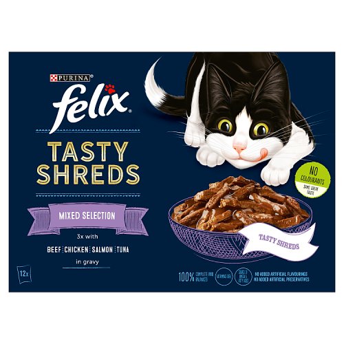 Felix Tasty Shreds Mixed Selection Gravy (12 x 80g) pack shot
