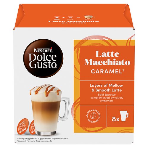 Nescafe Dolce Gusto Caramel Macchiatto 16s 145.6g (B) pack shot