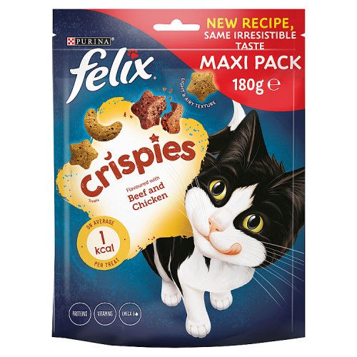 Felix Crispies Treats Beef & Chicken 180g pack shot