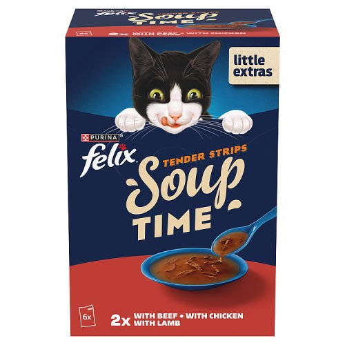 Felix Soup Strips Mixed Variety Farm Selection (6 x 48g) pack shot