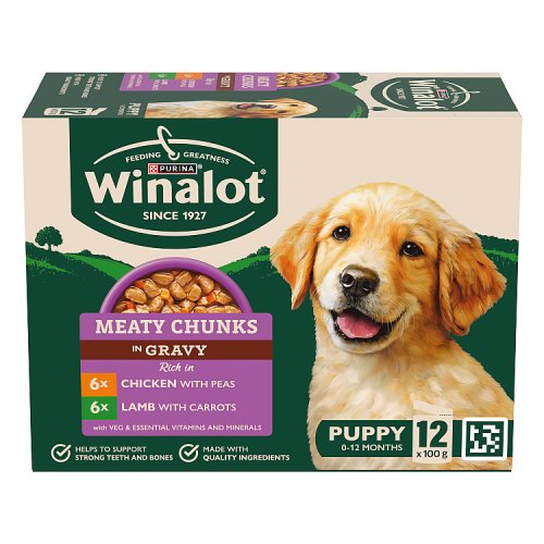 Winalot Puppy Pouches Mixed In Gravy (12 x 100g) pack shot