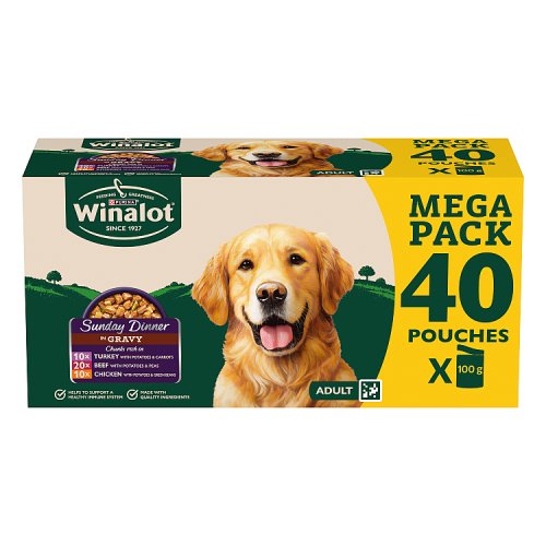 Winalot Sunday Dinner Dog Pouches (40 x 100g) pack shot