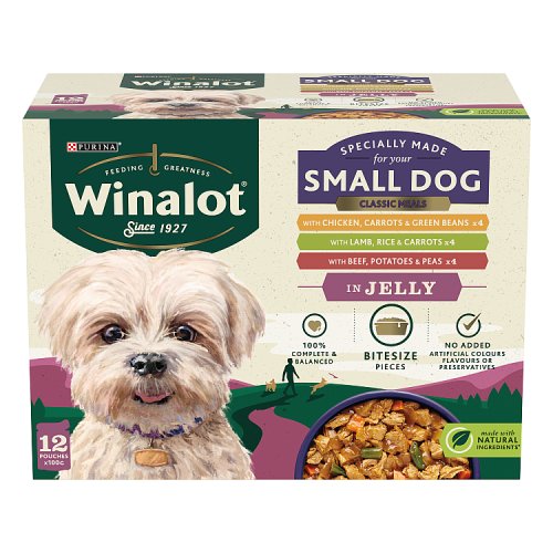 Winalot Small Dog Food Pouch Mixed In Jelly (12 x 100g) pack shot