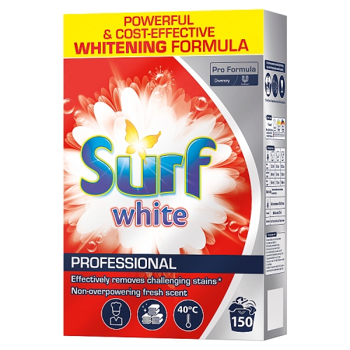 Surf Professional White Laundry Powder 150 Washes 7.5kg pack shot