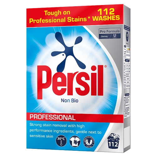 Persil Non Bio Laundry Powder 112 Washes 5.6kg pack shot
