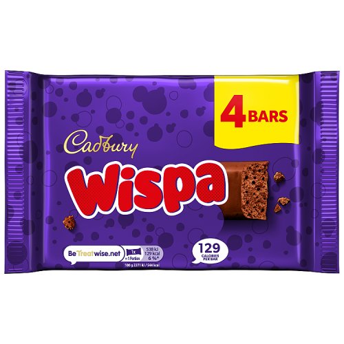 Cadbury Wispa 4pk (4 x 23.7g) 94.8g (E) pack shot