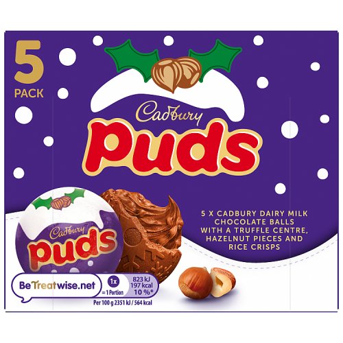 Cadbury Dairy Milk Chocolate Puds Multipack 5pk (5 x 35g) 175g pack shot