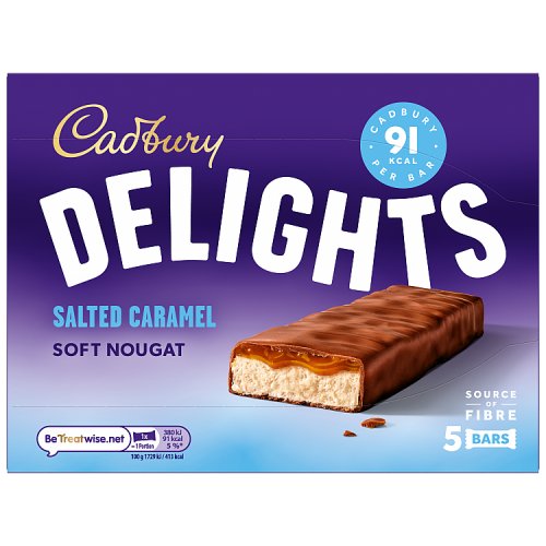Cadbury Delights Salted Caramel Bars 5pk (5 x 22g) 110g pack shot