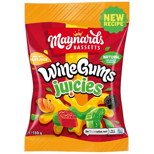 Maynards Bassetts Wine Gum Juicies 130g pack shot