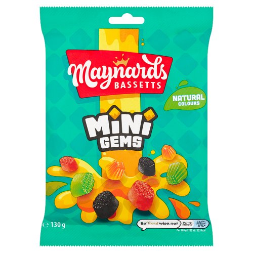 Maynards Bassetts Mini Gems 130g pack shot
