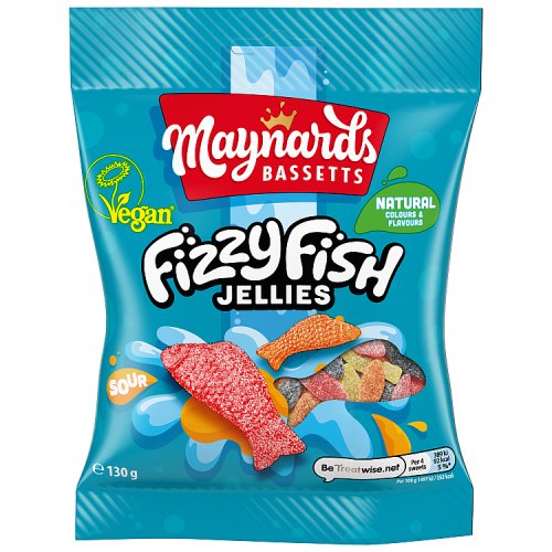 Maynards Bassetts Fizzy Fish 130g pack shot