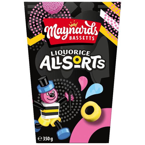 Maynards Bassetts Liquorice Allsorts Carton 350g (E) pack shot