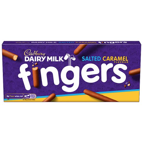 Cadbury Salted Caramel Fingers 114g pack shot