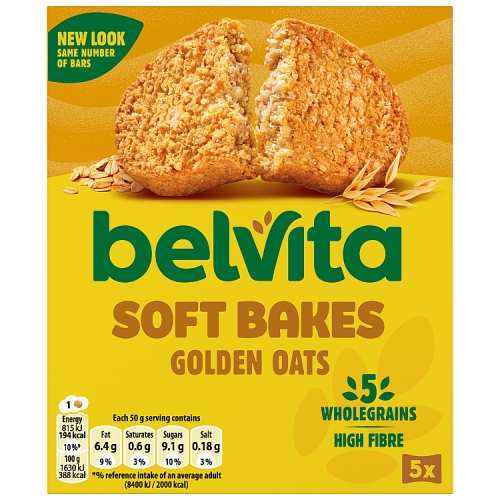 Belvita Softbakes Golden Grain 5pk (5 x 50g) pack shot