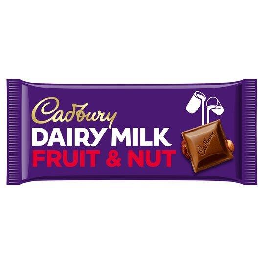 Cadbury Dairy Milk Fruit & Nut 180g (E) pack shot