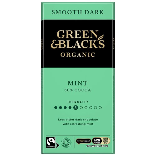Green & Black Smooth Mint Chocolate 90g pack shot