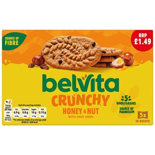 Belvita Honey & Nut 5pk (5 x 45g) PMP pack shot